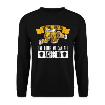 Bier Tag Tag des Bieres Bierliebhaber Biertrinker - Unisex Pullover - Schwarz - Vorne - Alina (178cm) & Michal (187cm)