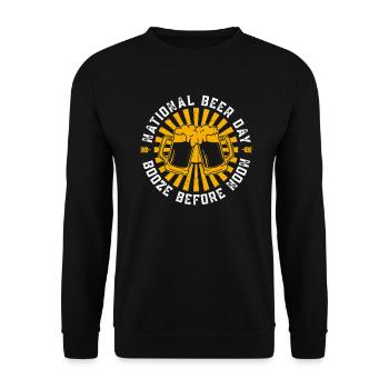 Bier Tag Tag des Bieres Bierliebhaber Biertrinker - Unisex Pullover - Schwarz - Vorne - Alina (178cm) & Michal (187cm)