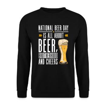 Bier Tag Tag des Bieres Bierliebhaber Biertrinker - Unisex Pullover - Schwarz - Vorne - Alina (178cm) & Michal (187cm)