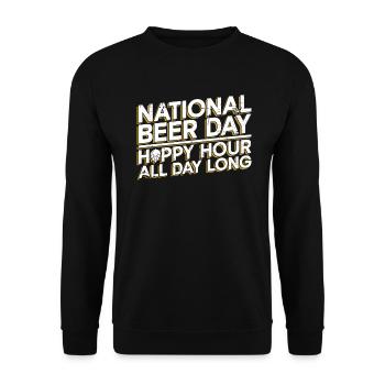 Bier Tag Tag des Bieres Bierliebhaber Biertrinker - Unisex Pullover - Schwarz - Vorne - Alina (178cm) & Michal (187cm)
