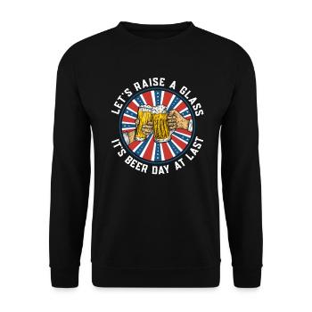 Bier Tag Tag des Bieres Bierliebhaber Biertrinker - Unisex Pullover - Schwarz - Vorne - Alina (178cm) & Michal (187cm)