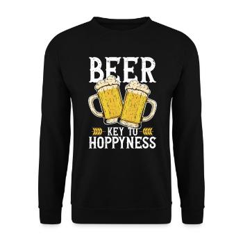 Bier Tag Tag des Bieres Bierliebhaber Biertrinker - Unisex Pullover - Schwarz - Vorne - Alina (178cm) & Michal (187cm)
