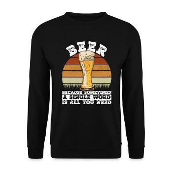 Bier Tag Tag des Bieres Bierliebhaber Biertrinker - Unisex Pullover - Schwarz - Vorne - Alina (178cm) & Michal (187cm)