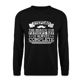 Stepfather Father's Day Stepdaddy Gift Quote - Unisex Sweatshirt - black - Front - Alina (178cm) & Michal (187cm)