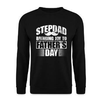Stiefvater Vatertag Stiefpapa Geschenk Spruch - Unisex Pullover - Schwarz - Vorne - Alina (178cm) & Michal (187cm)