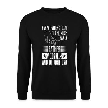 Cadeau d’adoption de belle-père pour la fête des pères - Sweat-shirt Unisexe - noir - Devant - Alina (178cm) & Michal (187cm)