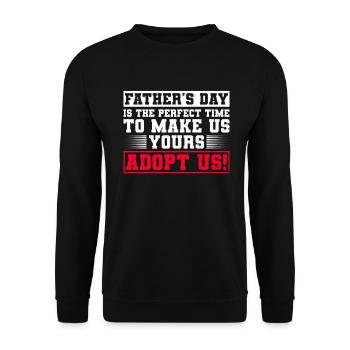 Stiefvater Vatertag Stiefpapa Adoption Geschenk - Unisex Pullover - Schwarz - Vorne - Alina (178cm) & Michal (187cm)