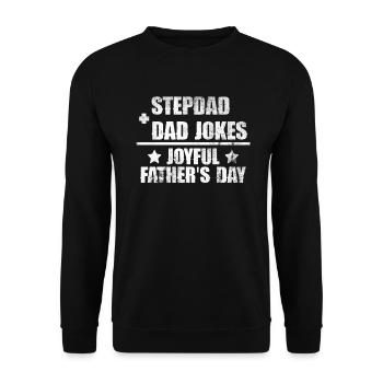 Stiefvater Vatertag Stiefpapa Witze Geschenk - Unisex Pullover - Schwarz - Vorne - Alina (178cm) & Michal (187cm)