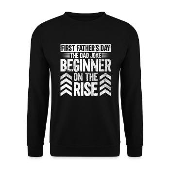 Erster Vatertag Papa Erstes Mal Papa Geschenk - Unisex Pullover - Schwarz - Vorne - Alina (178cm) & Michal (187cm)