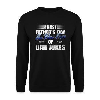 Erster Vatertag Papa Erstes Mal Papa Geschenk - Unisex Pullover - Schwarz - Vorne - Alina (178cm) & Michal (187cm)