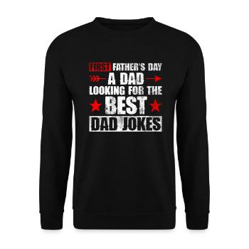 Erster Vatertag Papa Erstes Mal Papa Geschenk - Unisex Pullover - Schwarz - Vorne - Alina (178cm) & Michal (187cm)