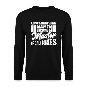 Erster Vatertag Papa Erstes Mal Papa Geschenk - Unisex Pullover - Schwarz - Vorne - Alina (178cm) & Michal (187cm)