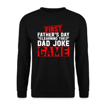Erster Vatertag Papa Erstes Mal Papa Geschenk - Unisex Pullover - Schwarz - Vorne - Alina (178cm) & Michal (187cm)