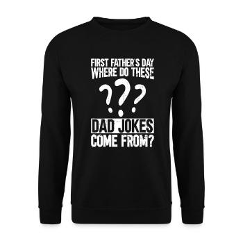 Erster Vatertag Papa Erstes Mal Papa Geschenk - Unisex Pullover - Schwarz - Vorne - Alina (178cm) & Michal (187cm)