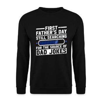 Erster Vatertag Papa Erstes Mal Papa Geschenk - Unisex Pullover - Schwarz - Vorne - Alina (178cm) & Michal (187cm)