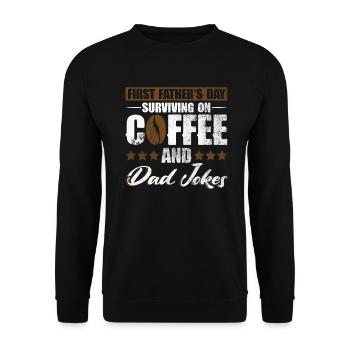 Erster Vatertag Papa Erstes Mal Papa Geschenk - Unisex Pullover - Schwarz - Vorne - Alina (178cm) & Michal (187cm)