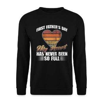 Erster Vatertag Papa Erstes Mal Papa Geschenk - Unisex Pullover - Schwarz - Vorne - Alina (178cm) & Michal (187cm)