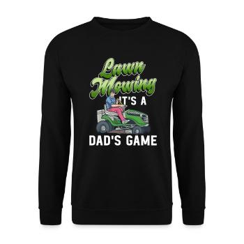 Lawn Mowing Funny Dad Father's Day Lawn Mower Lawn - Unisex Sweatshirt - black - Front - Alina (178cm) & Michal (187cm)