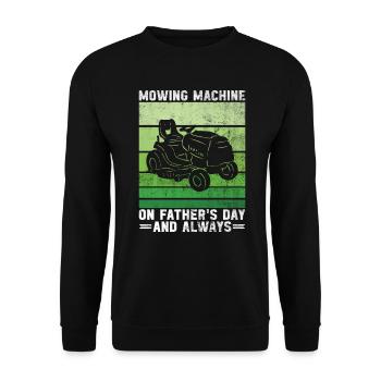 Tonte de pelouse Drôle de papa Fête des pères Tondeuse à gazon Pelouse - Sweat-shirt Unisexe - noir - Devant - Alina (178cm) & Michal (187cm)