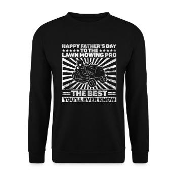 Lawn Mowing Funny Dad Father's Day Lawn Mower Lawn - Unisex Sweatshirt - black - Front - Alina (178cm) & Michal (187cm)