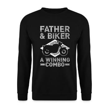 Motorbike Rider Biker Papa Funny Father's Day - Unisex Sweatshirt - black - Front - Alina (178cm) & Michal (187cm)