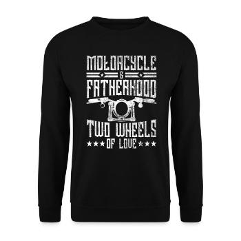 Motorrad Fahrer Biker Papa Lustig Vatertag - Unisex Pullover - Schwarz - Vorne - Alina (178cm) & Michal (187cm)