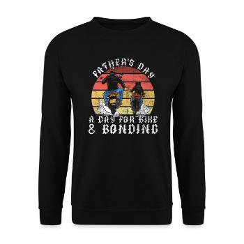 Motorbike Rider Biker Papa Funny Father's Day - Unisex Sweatshirt - black - Front - Alina (178cm) & Michal (187cm)