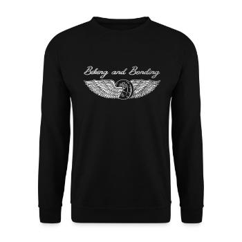 Motorrad Fahrer Biker Papa Lustig Vatertag - Unisex Pullover - Schwarz - Vorne - Alina (178cm) & Michal (187cm)