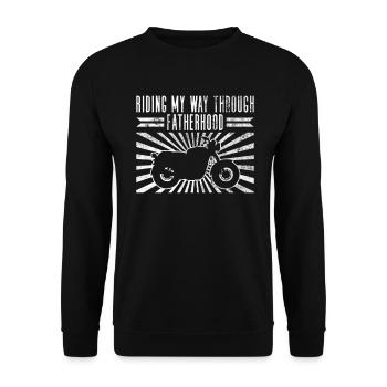 Motorbike Rider Biker Papa Funny Father's Day - Unisex Sweatshirt - black - Front - Alina (178cm) & Michal (187cm)