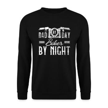 Motorrad Fahrer Biker Papa Lustig Vatertag - Unisex Pullover - Schwarz - Vorne - Alina (178cm) & Michal (187cm)