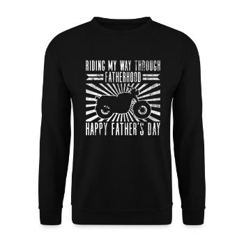 Motorbike Rider Biker Papa Funny Father's Day - Unisex Sweatshirt - black - Front - Alina (178cm) & Michal (187cm)