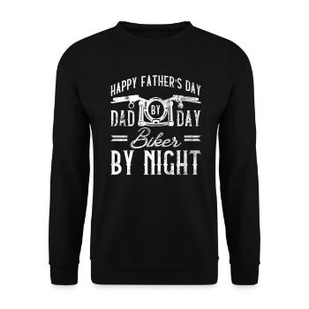 Motocycliste motard Papa drôle fête des pères - Sweat-shirt Unisexe - noir - Devant - Alina (178cm) & Michal (187cm)