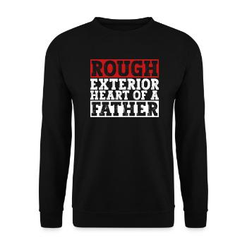 Raues Äußeres, Herz eines Vaters - Vatertag - Unisex Pullover - Schwarz - Vorne - Alina (178cm) & Michal (187cm)
