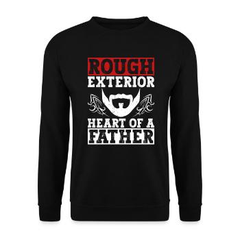 Rough appearance, heart of a father - - Unisex Sweatshirt - black - Front - Alina (178cm) & Michal (187cm)