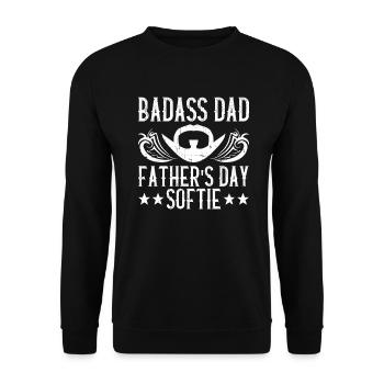 Badass Dad - Father’s Day Softie - Father’s Day Tattoo - Sweat-shirt Unisexe - noir - Devant - Alina (178cm) & Michal (187cm)