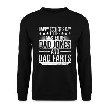 Alles Gute zum Vatertag für den Meister der - Unisex Pullover - Schwarz - Vorne - Alina (178cm) & Michal (187cm)