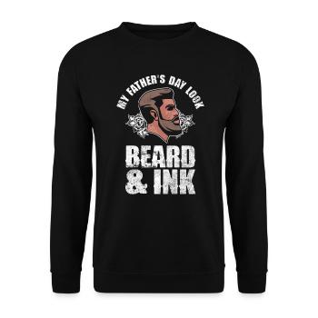 My Father's Day Look Beard & Ink - Father's Day Tattoo - Unisex Sweatshirt - black - Front - Alina (178cm) & Michal (187cm)