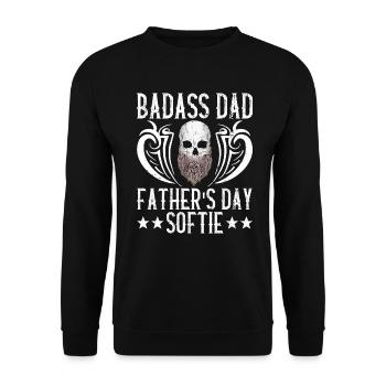 Badass Dad - Father’s Day Softie - Father’s Day Tattoo - Sweat-shirt Unisexe - noir - Devant - Alina (178cm) & Michal (187cm)