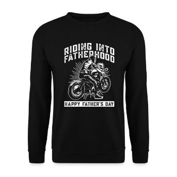 Motorbike Rider Biker Papa Funny Father's Day - Unisex Sweatshirt - black - Front - Alina (178cm) & Michal (187cm)