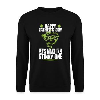 Happy Father's Day - Father's Day Fart - Smelly - Unisex Sweatshirt - black - Front - Alina (178cm) & Michal (187cm)