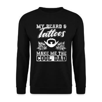 Ma barbe et mes tatouages font de moi un père cool - - Sweat-shirt Unisexe - noir - Devant - Alina (178cm) & Michal (187cm)