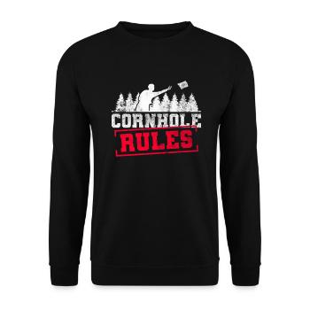 Règles de cornhole. - Drôle de trou de maïs - Sweat-shirt Unisexe - noir - Devant - Alina (178cm) & Michal (187cm)