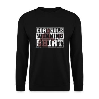 Cornhole Winning Shirt - Lustiges Cornhole - Unisex Pullover - Schwarz - Vorne - Alina (178cm) & Michal (187cm)