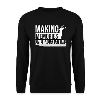 Cornhole Player Blind Hole - Funny Cornhole - Unisex Sweatshirt - black - Front - Alina (178cm) & Michal (187cm)