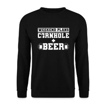 Cornhole Player Beer - Fun Cornhole - Unisex Sweatshirt - black - Front - Alina (178cm) & Michal (187cm)