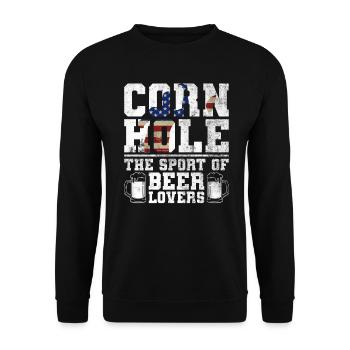 Cornhole Player Beer - Fun Cornhole - Unisex Sweatshirt - black - Front - Alina (178cm) & Michal (187cm)