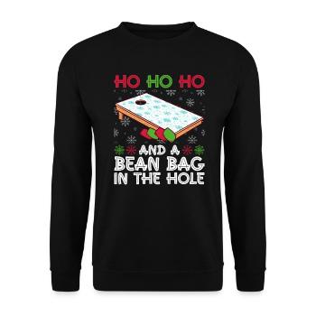 Cornhole Spieler Weihnachten - Lustige Cornhole - Unisex Pullover - Schwarz - Vorne - Alina (178cm) & Michal (187cm)