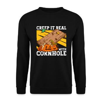 Cornhole Player Halloween - Funny Cornhole - Unisex Sweatshirt - black - Front - Alina (178cm) & Michal (187cm)