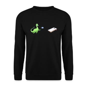 Le monstre du Loch Ness joue au cornhole - - Sweat-shirt Unisexe - noir - Devant - Alina (178cm) & Michal (187cm)
