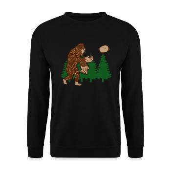 Jouer au Bigfoot Cornhole - Funny Cornhole - Sweat-shirt Unisexe - noir - Devant - Alina (178cm) & Michal (187cm)